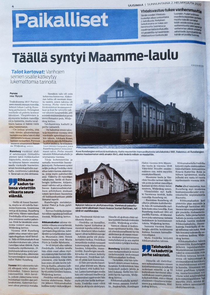 Runeberg Maamme laulu